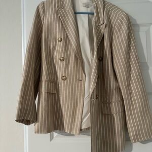 Loft Tan Striped Blazer